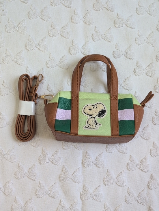 Vera Bradley Handbags - Snoopy Patch Mini Tote in Light Green & Brown